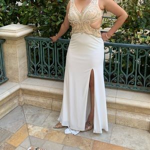 Tan&White Formal Dress